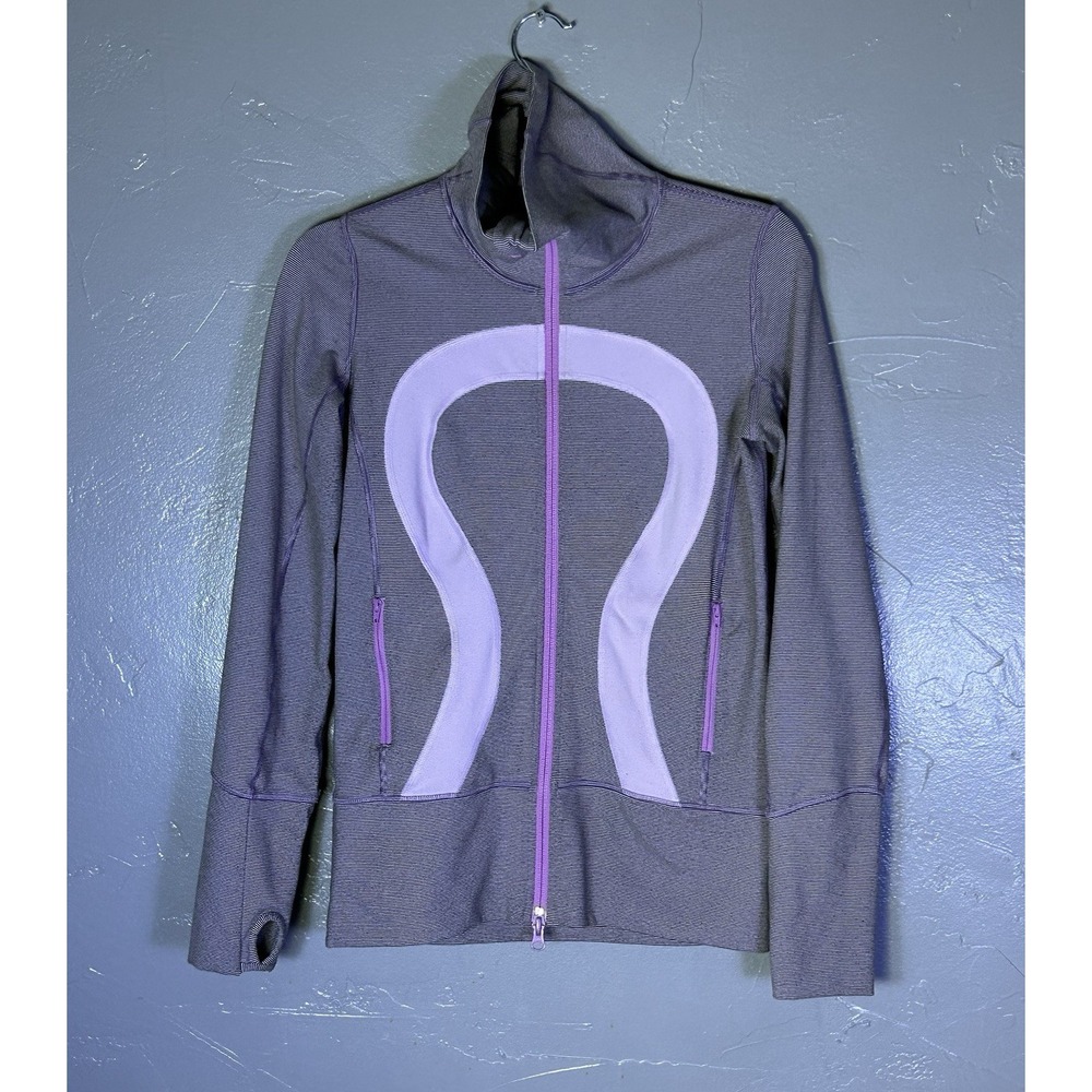 Lululemon In Stride Jacket Womens Purple Logo On The Front No Size S/M?